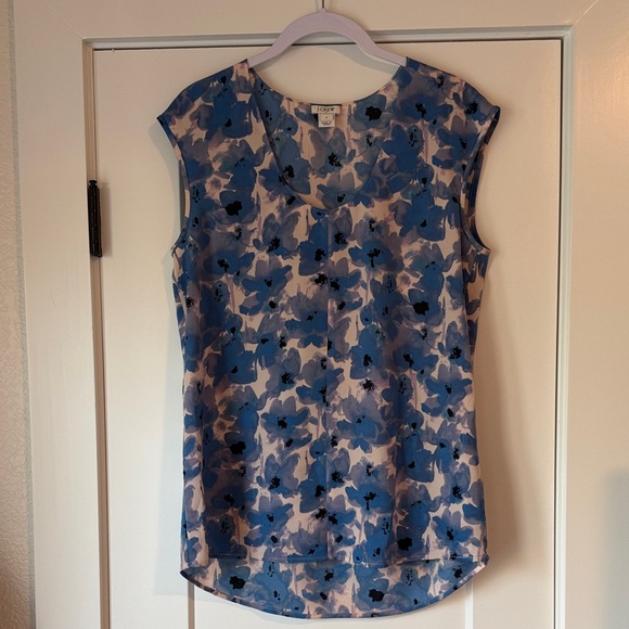 J. Crew Tops - J. Crew Blue Floral Print Blouse